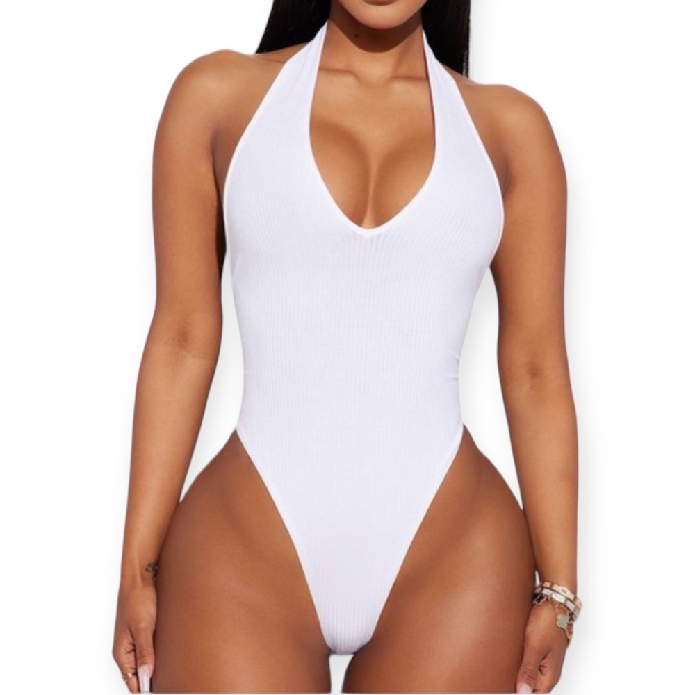 Open Back Halter Bodysuit